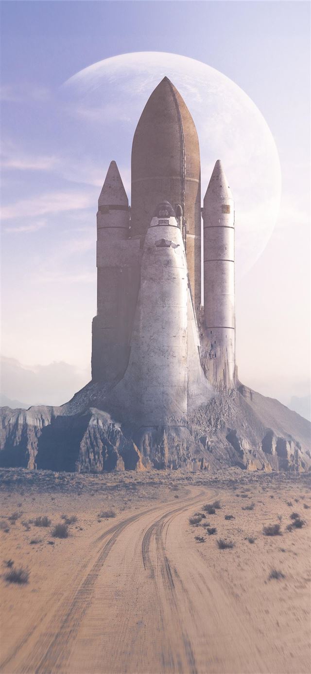 Abandoned space shuttle iPhone 12 wallpaper 