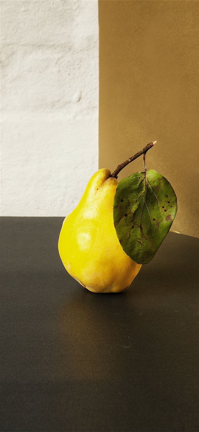 ripe yellow pear fruit iPhone 12 wallpaper 