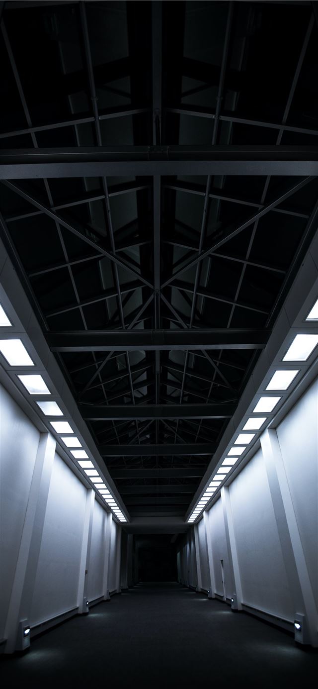 white and gray concrete hallway iPhone 12 wallpaper 