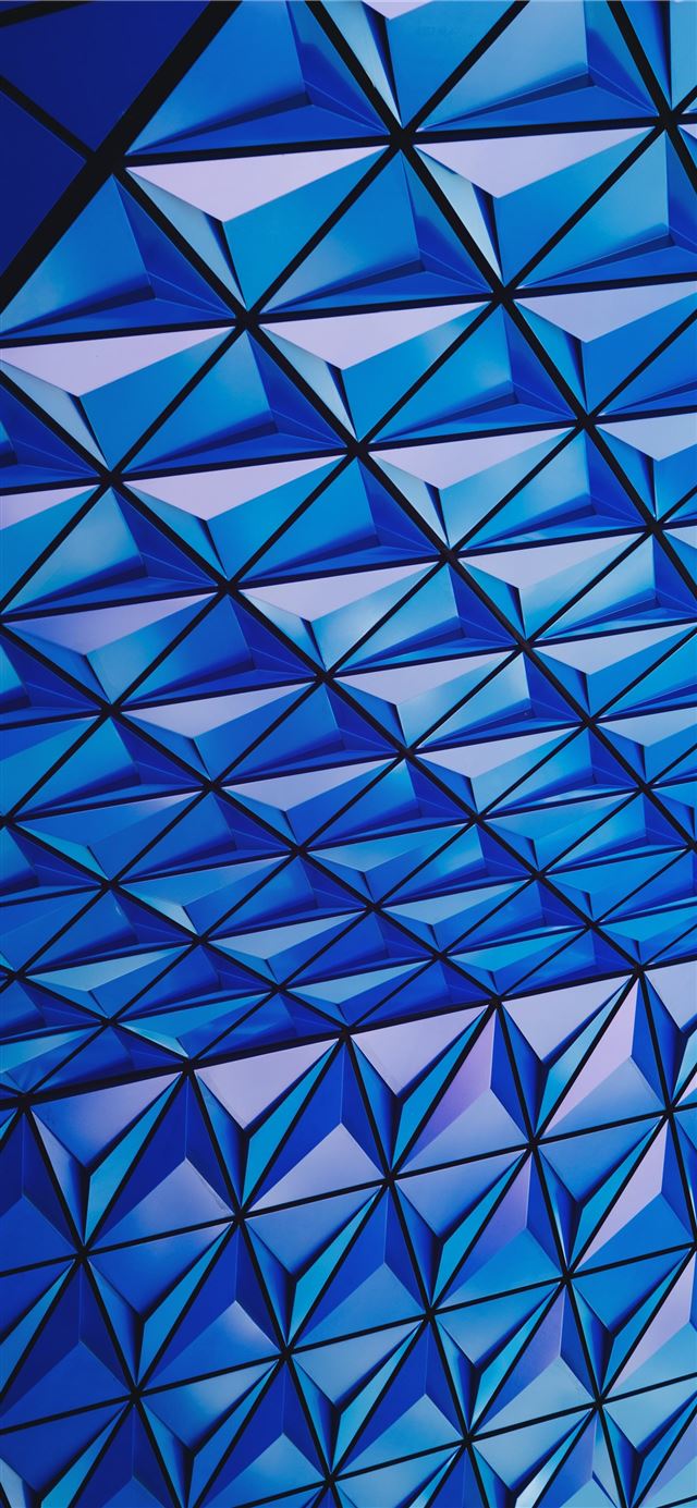 architectural photography of blue glass celing iPhone 12 wallpaper 