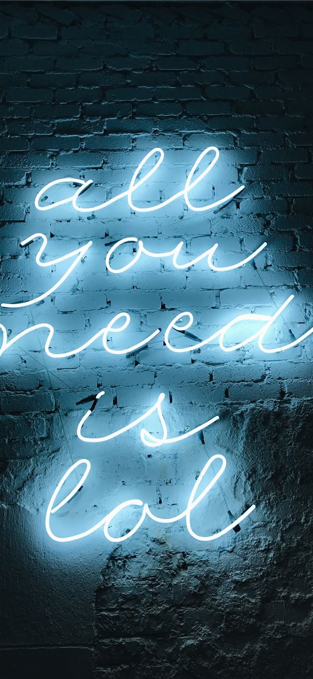 all you need is lol neon light signage iPhone 12 wallpaper 