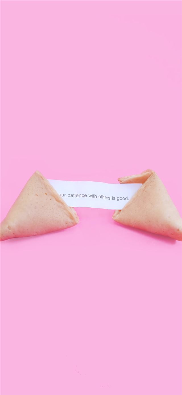 fortune cookie with Patience with others is good m... iPhone 12 wallpaper 