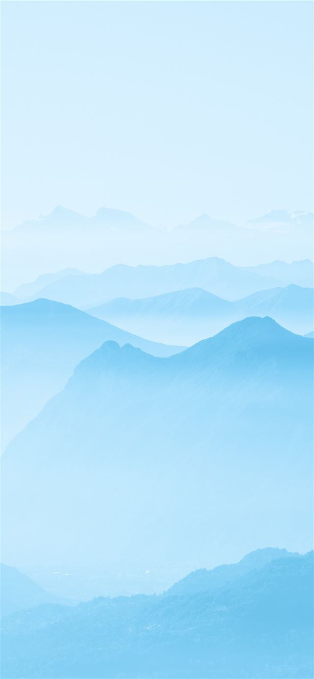 mountains covered with fog iPhone 12 wallpaper 