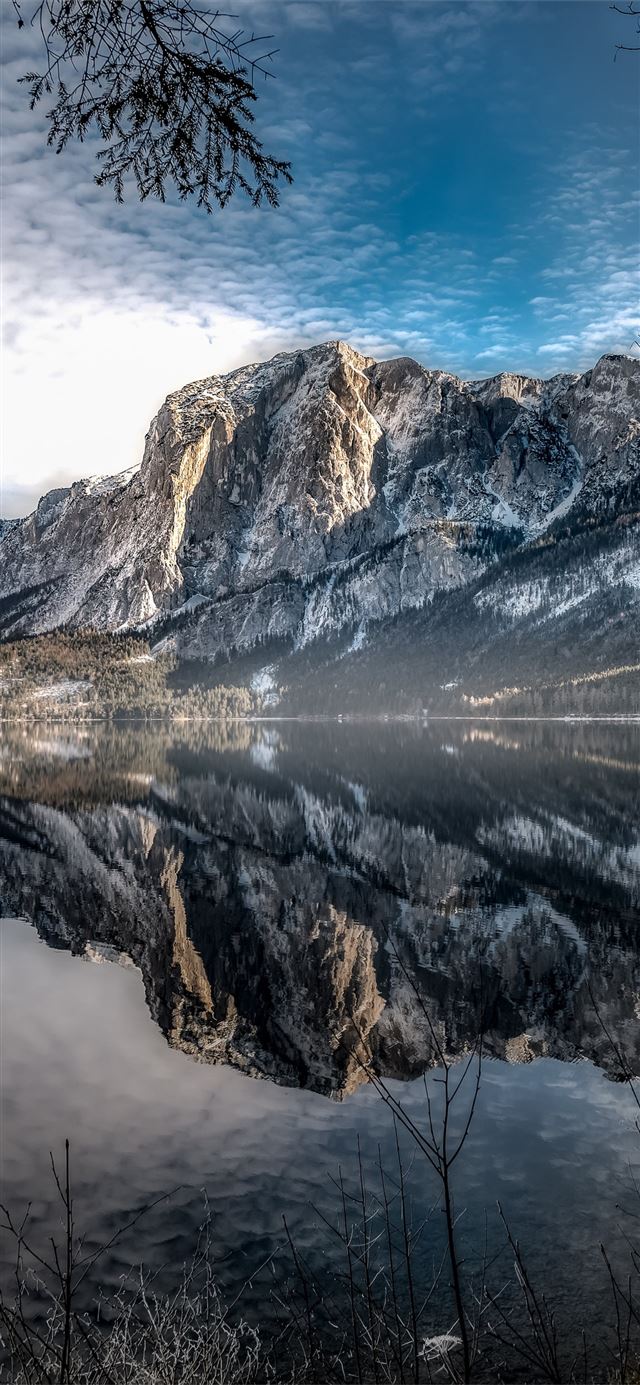 mountains lake austria scenery 5k iPhone 12 wallpaper 