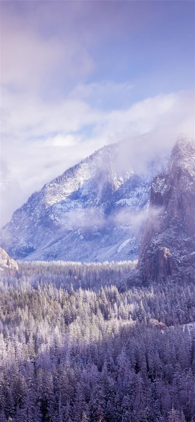 yosemite after a winter storm 5k iPhone 12 wallpaper 