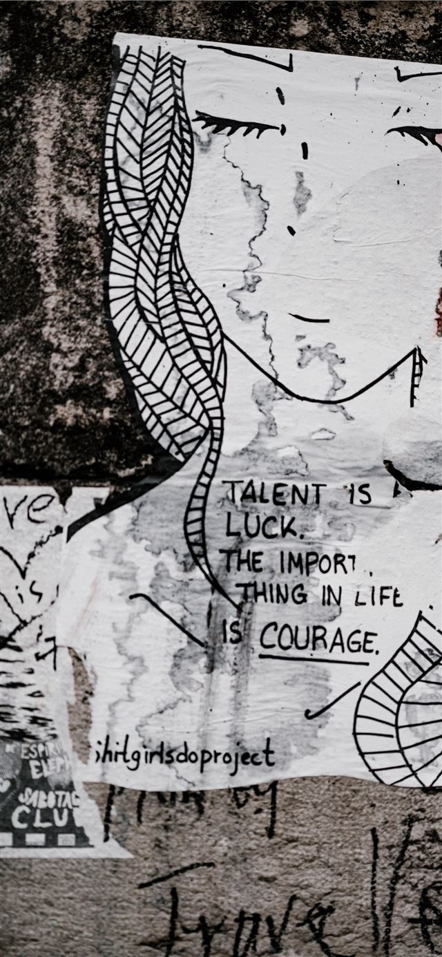 Talent is Luck The Important thing in life is Cour... iPhone 12 wallpaper 