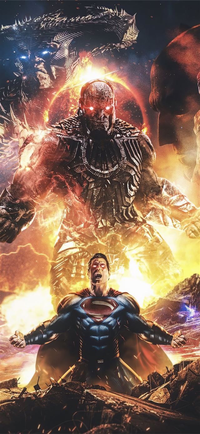 superman and darkseid zack snyders justice league ... iPhone 12 wallpaper 