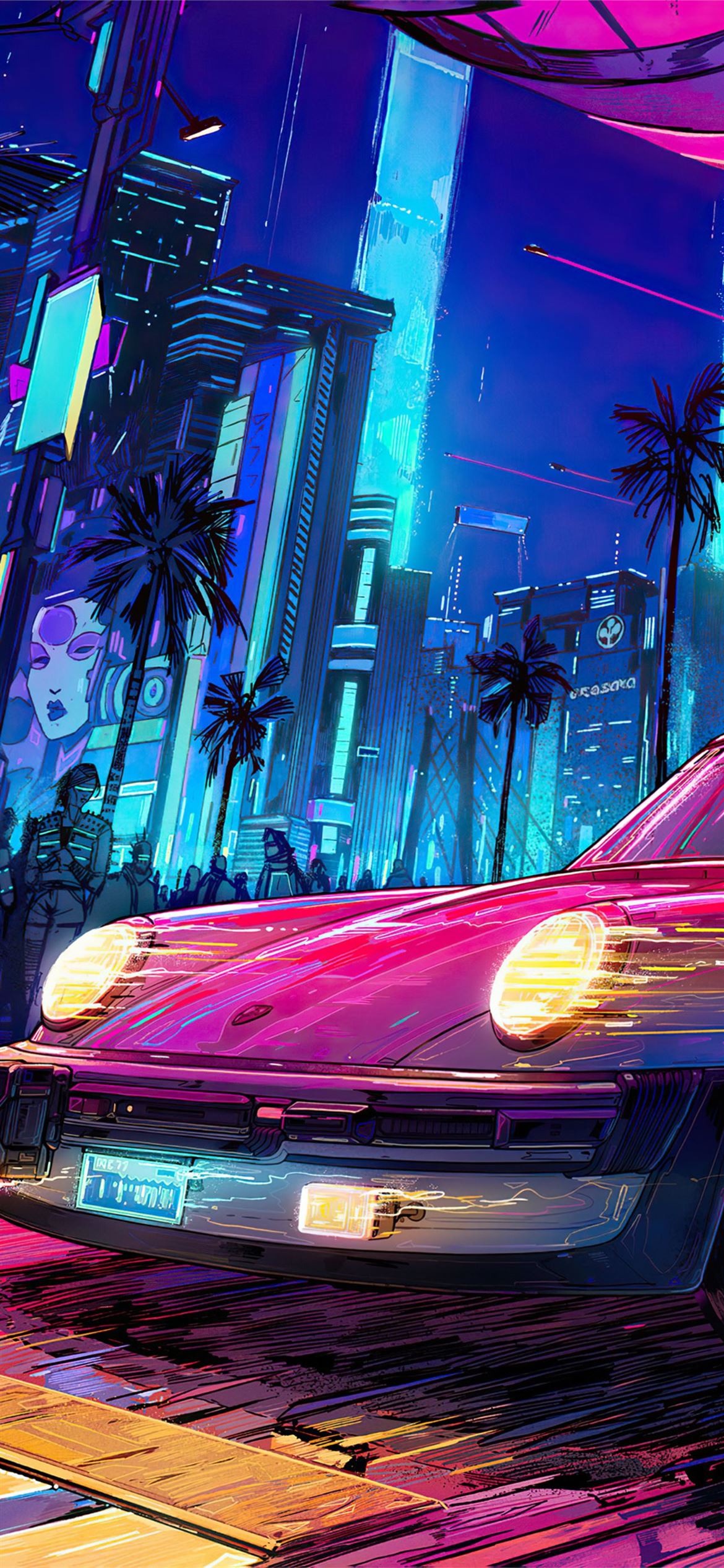 Download Retro Night City Cyberpunk 2077 Iphone Wallpaper  Wallpaperscom