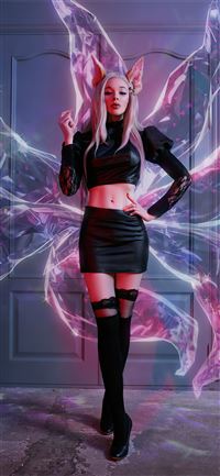 ahri kda cosplay girl 4k wallpaper