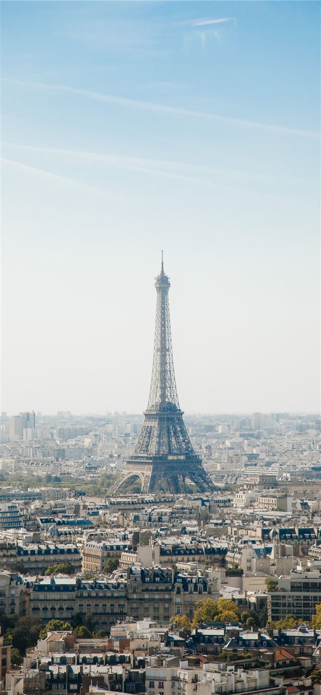 Eiffel tower Paris aerial photography during dayti... iPhone 12 wallpaper 