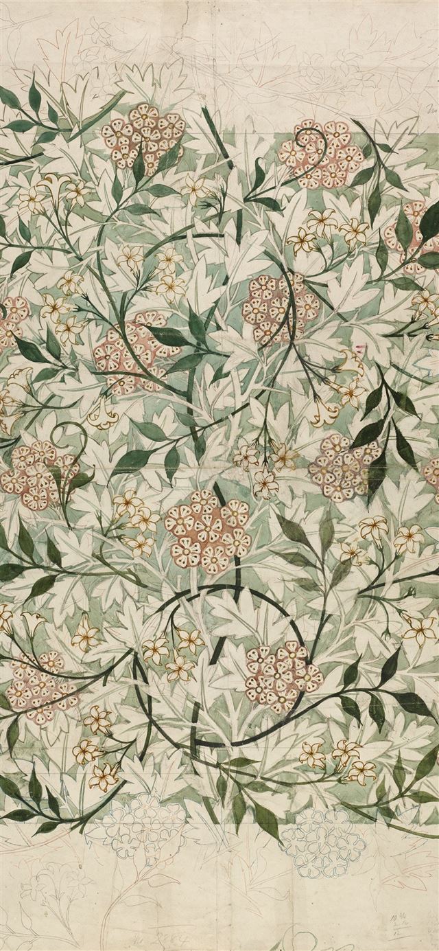 green and white floral textile iPhone 12 wallpaper 