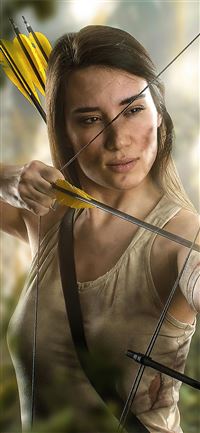 lara croft with bow and arrrow cosplay 4k wallpaper