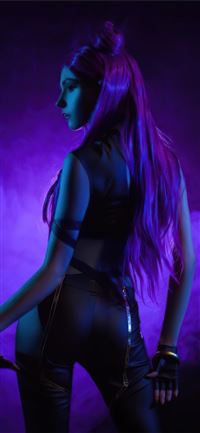 kda is back neon 4k wallpaper