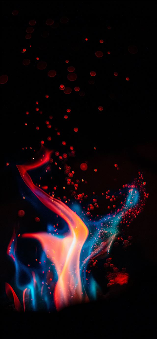 red and blue fire digital wallpaper iPhone 12 wallpaper 