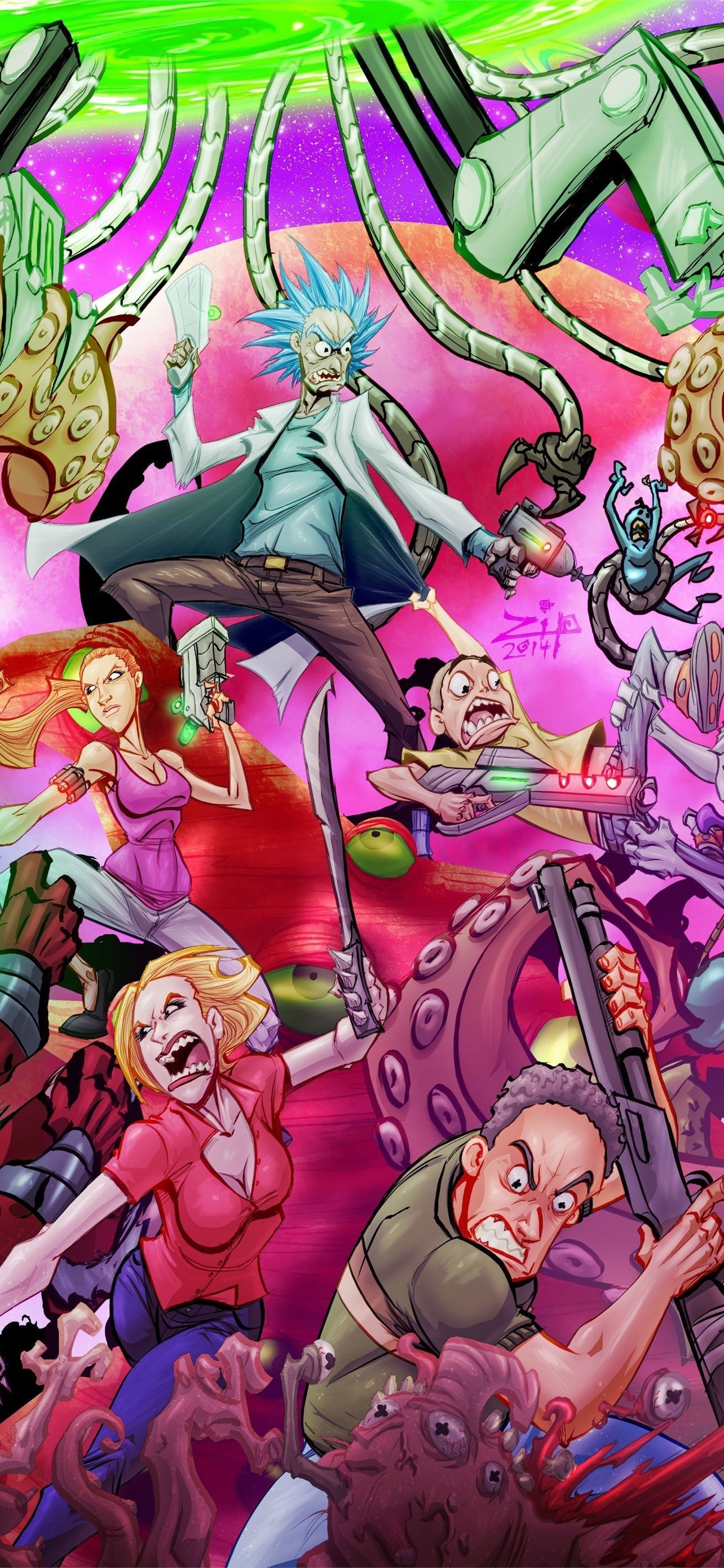 HD wallpaper Rick and Morty illustration cartoon psychedelic tv series   Wallpaper Flare