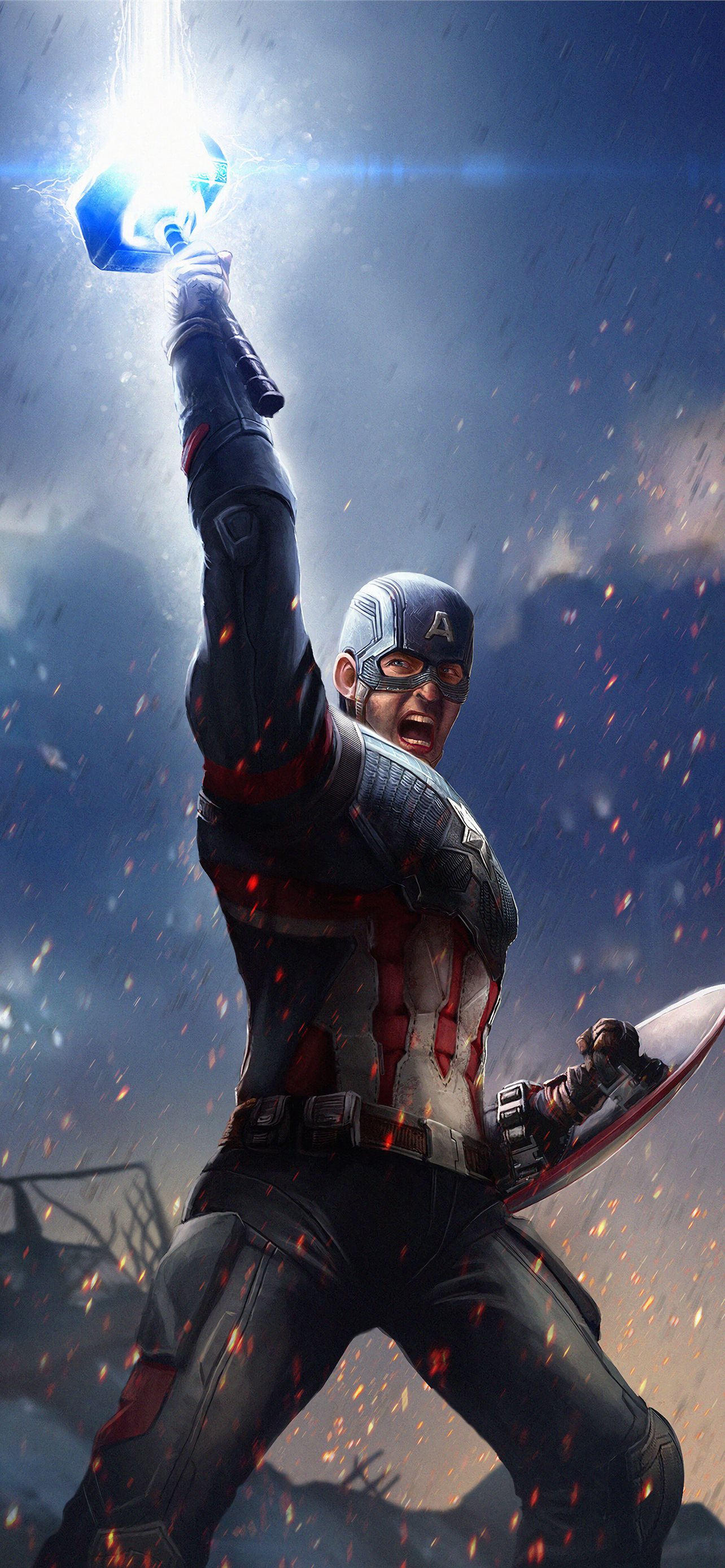 Captain America Lift Thor Hammer IPhone Wallpaper  IPhone Wallpapers   iPhone Wallpapers
