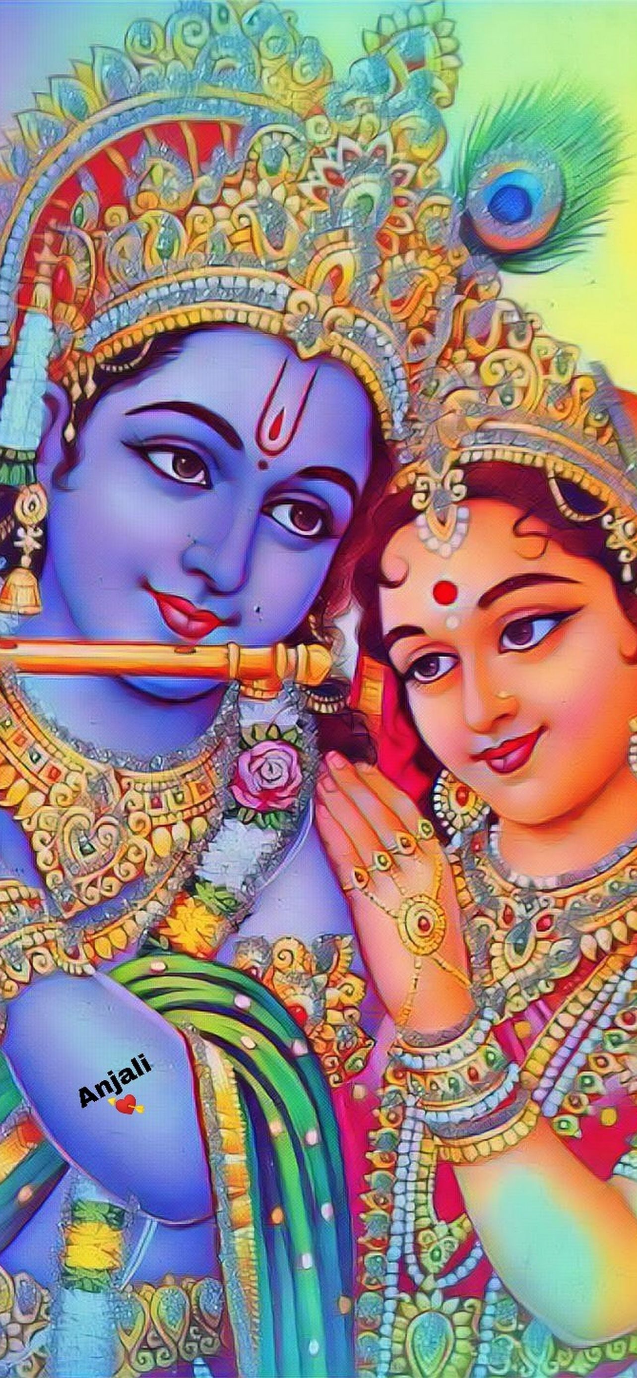 Krishna radha painting HD wallpapers | Pxfuel