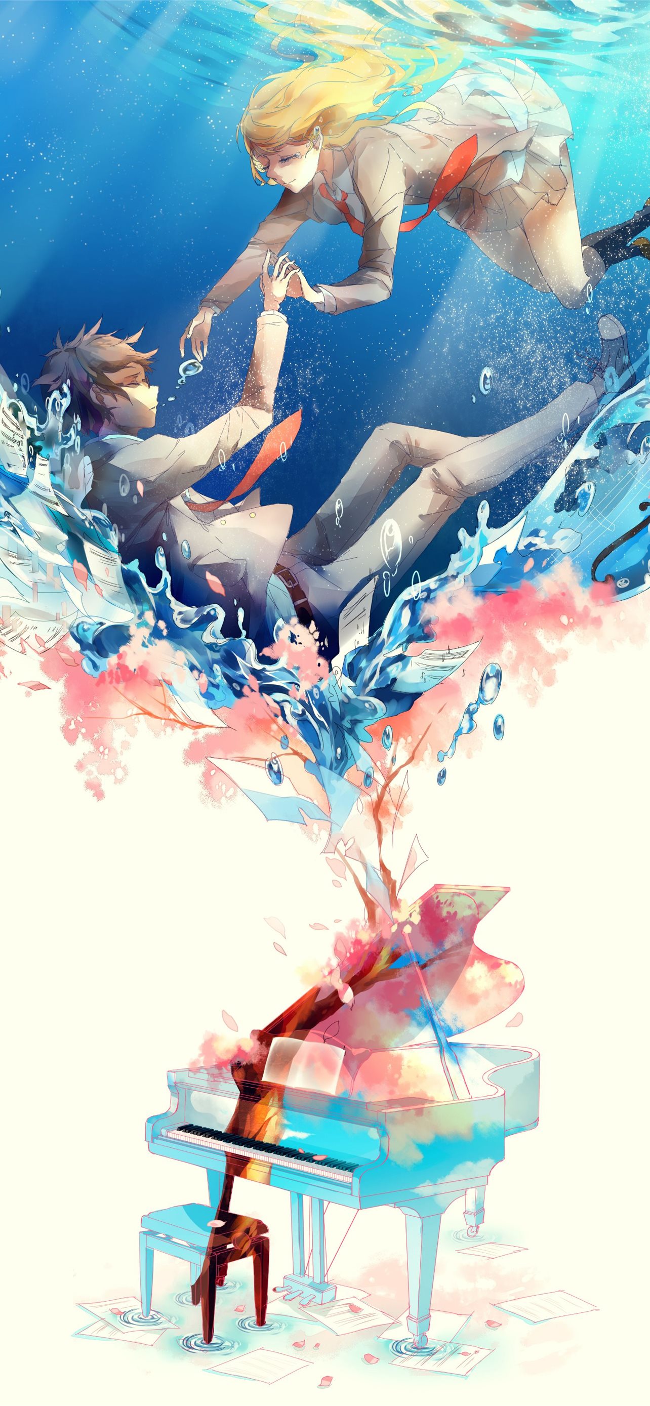 450 Your Lie in April ♡ ideas iPhone Wallpapers Free Download