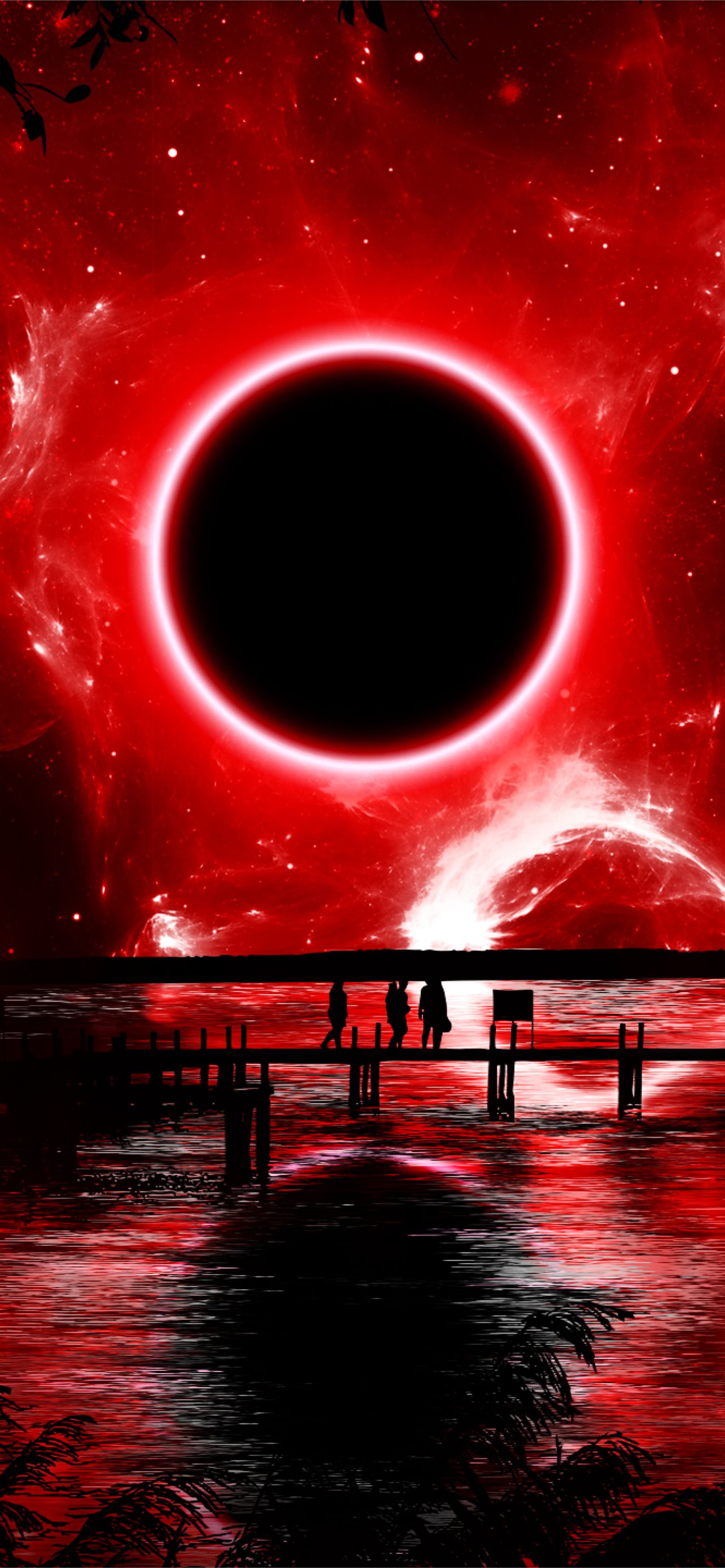 Red Eclipse Digital Art Resolution HD Space 4K Ima... iPhone Wallpapers  Free Download