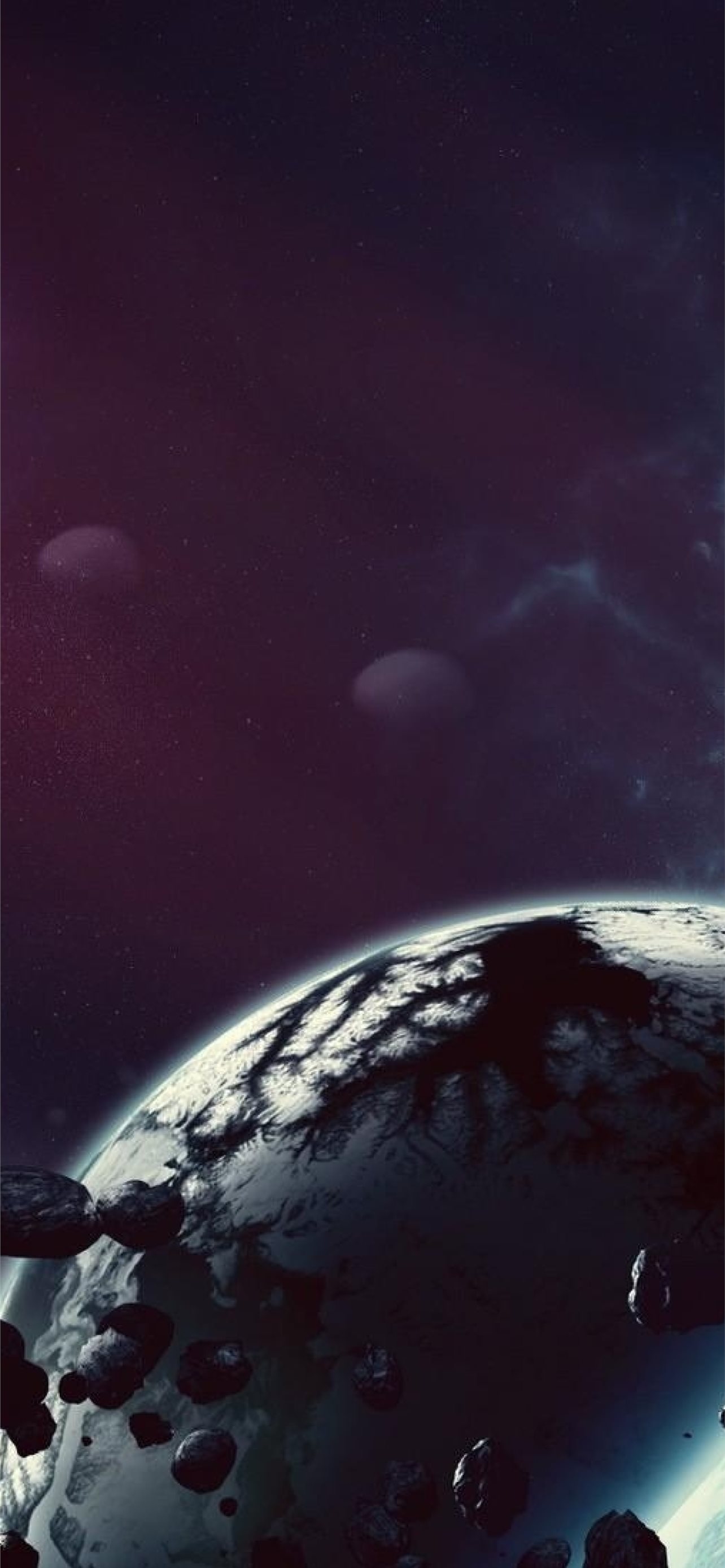 OLED space wallpapers optimized for iPhone