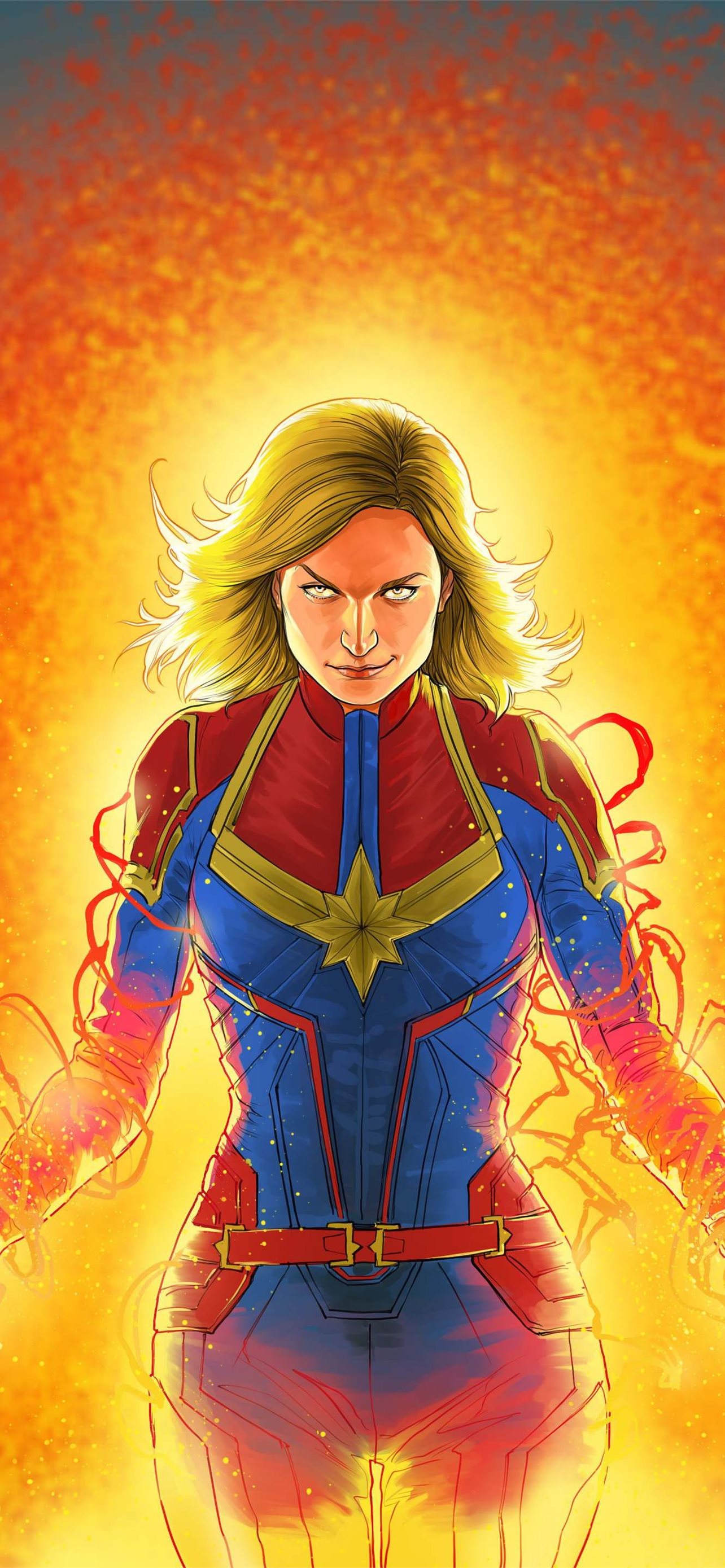 Captain Marvel Cartoon iPhone Wallpapers Free Download
