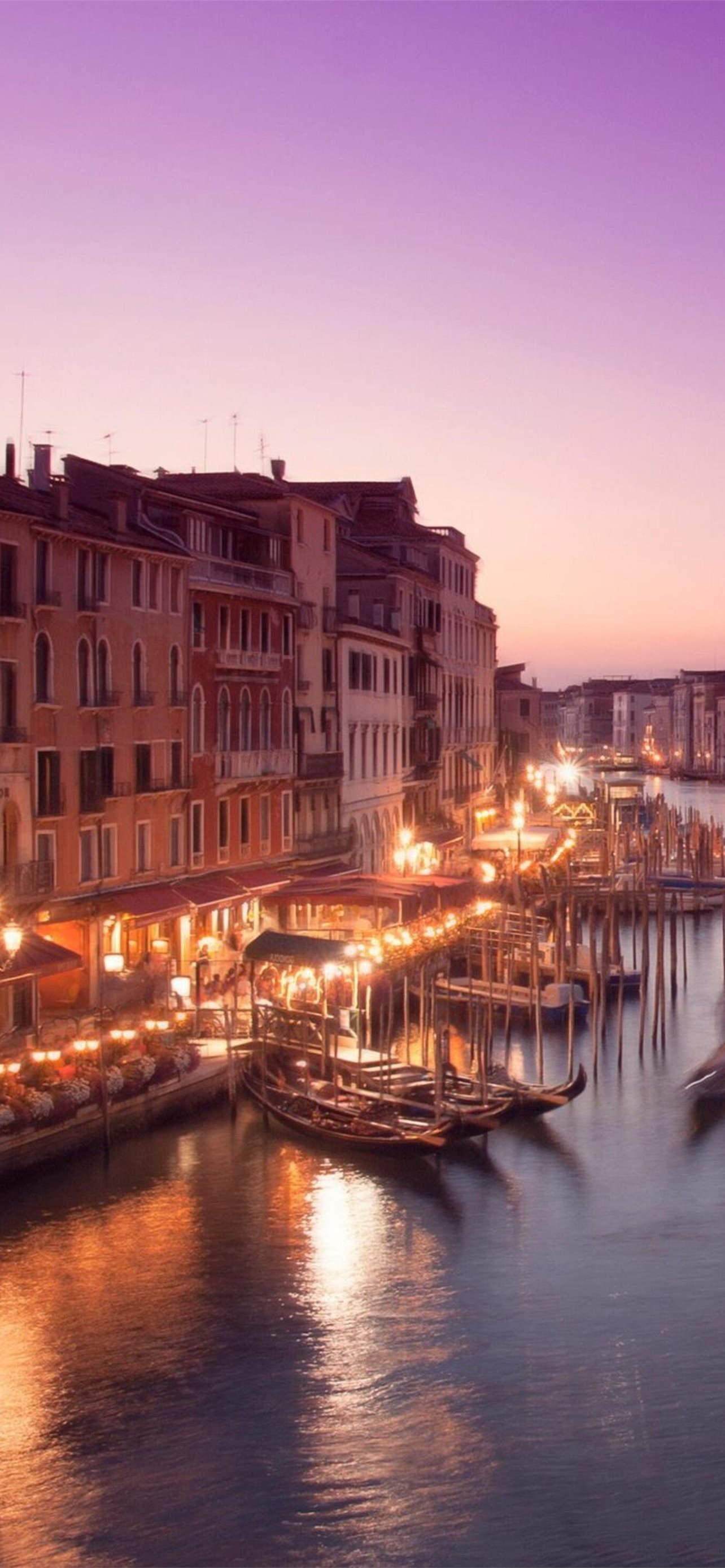 Man Made Venice Cities Italy canal city gondola light night 1080x1920  Mobile Wallpaper  배경