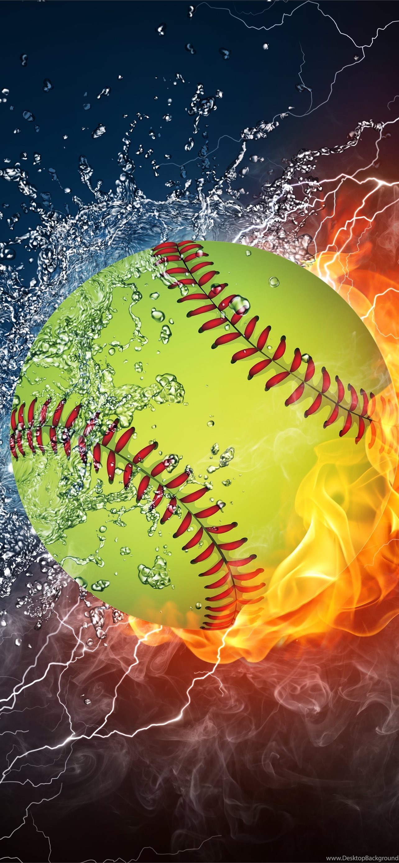 Download Fire And Water Awesome Softball Wallpaper  Wallpaperscom