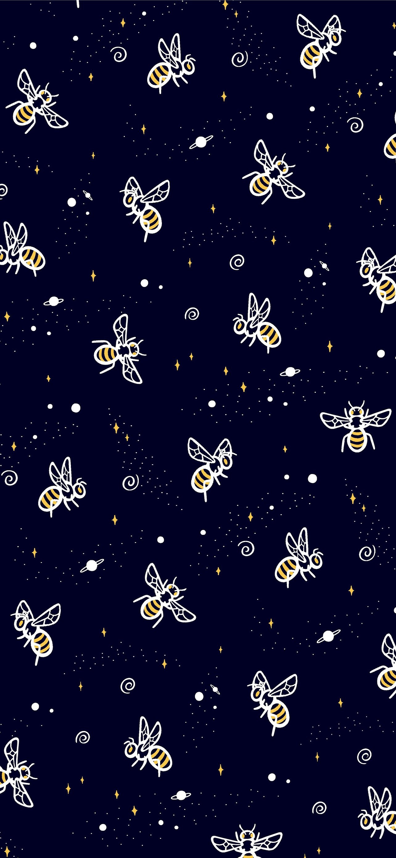 Designer Bee Wallpaper  Bee and Broom Blue  FREE UK SHIPPING
