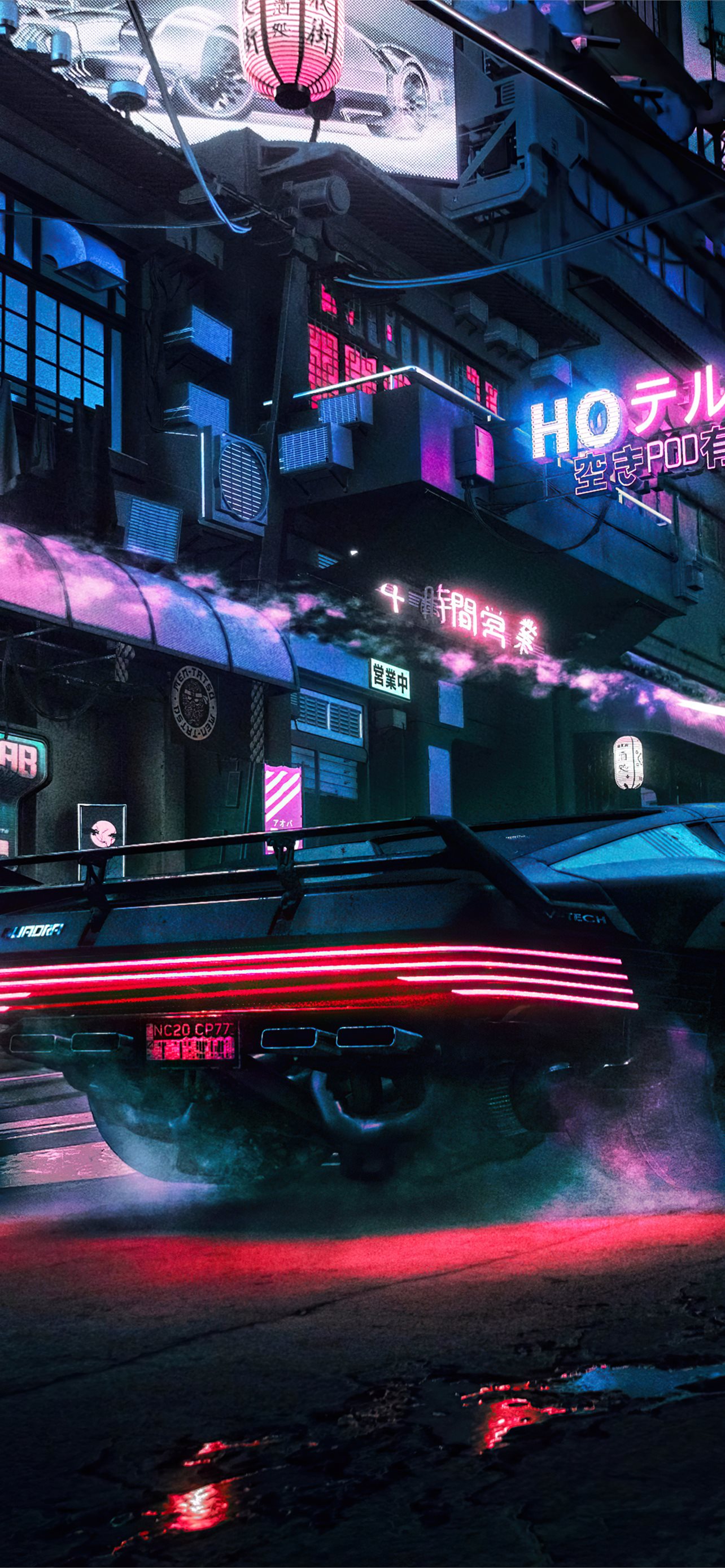 Download Neon City Lights Cyberpunk iPhone X Wallpaper  Wallpaperscom
