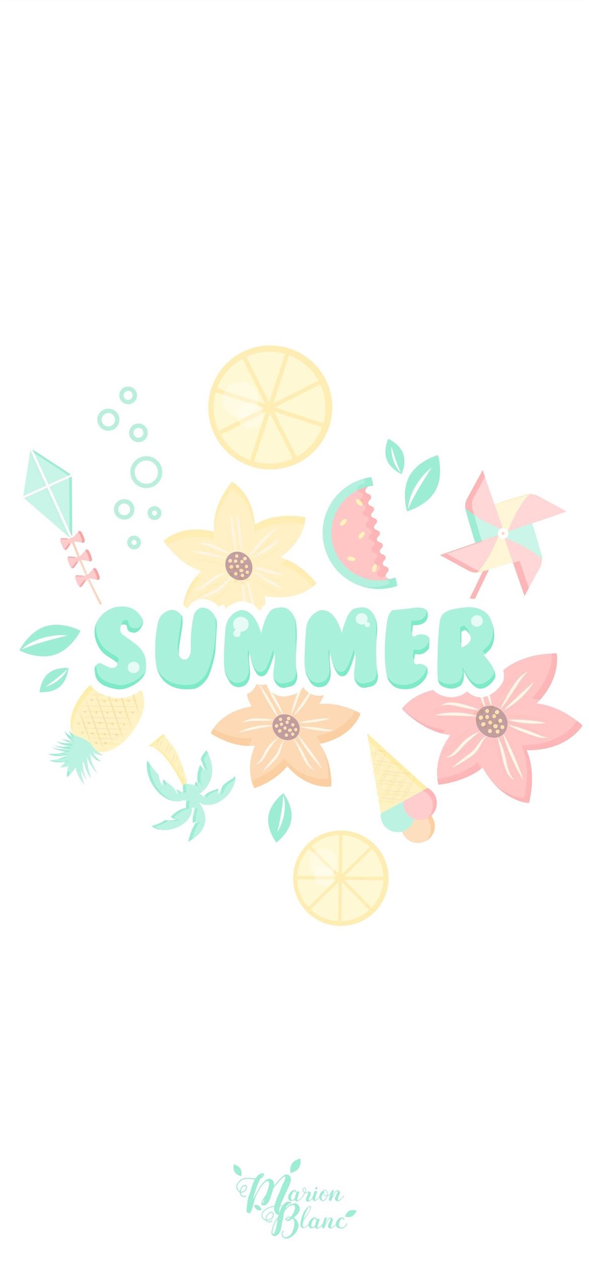 Free Cute Pastel Aesthetic Summer Fruit Mobile Wallpaper template