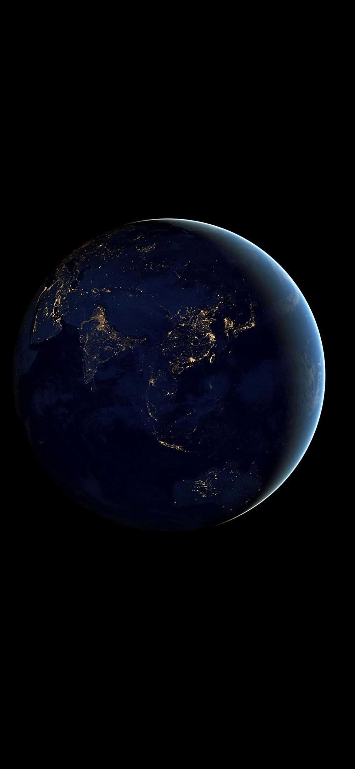 Asia At Night Earth Space Dark iPhone Wallpapers Free Download