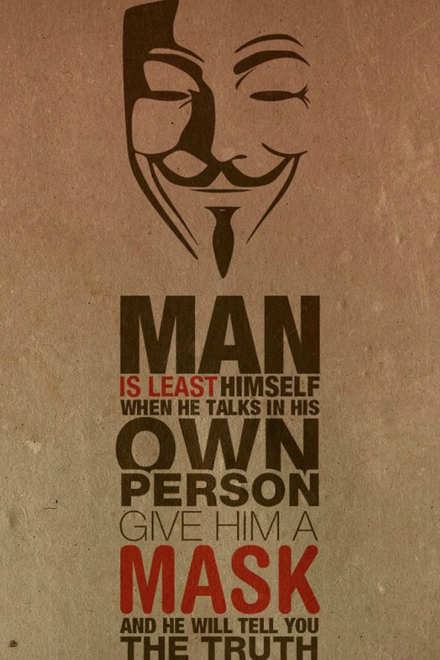 640x960 Anonymous - gray iPhone 4s Wallpaper