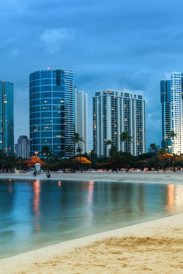 640x960 Waikiki After Sunset - sunset iPhone 4s Wallpaper