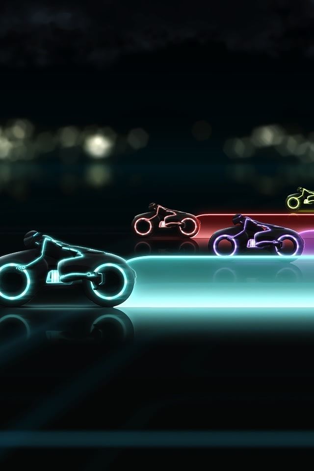 640x960 Tron Legacy Lightcycle Race - tron iPhone 4s Wallpaper