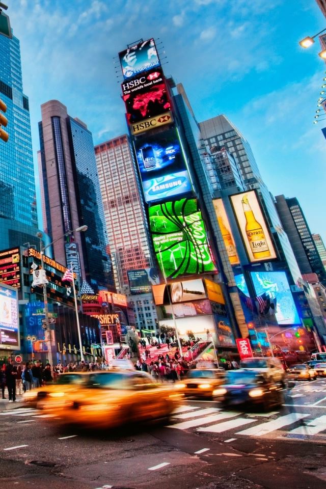 640x960 Times Square New York - city iPhone 4s Wallpaper