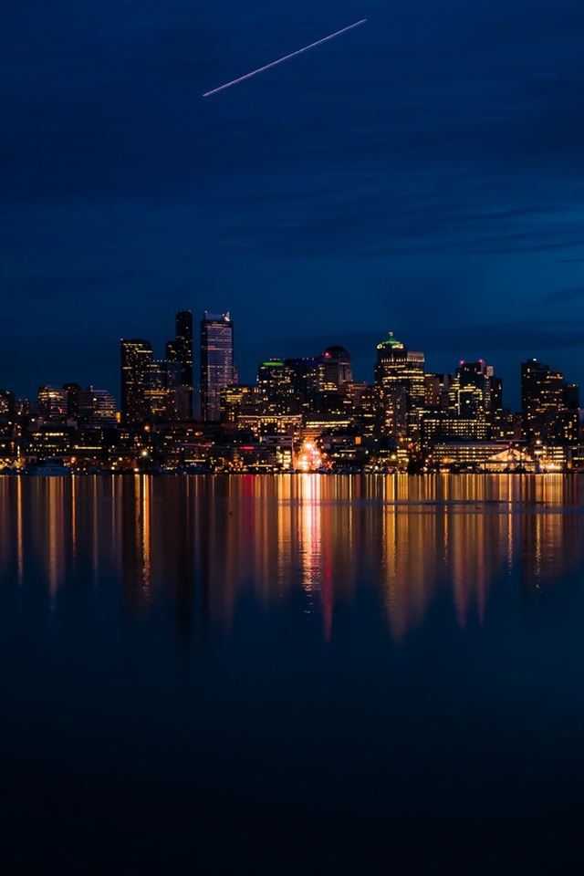 640x960 Night city lights - city iPhone 4s Wallpaper