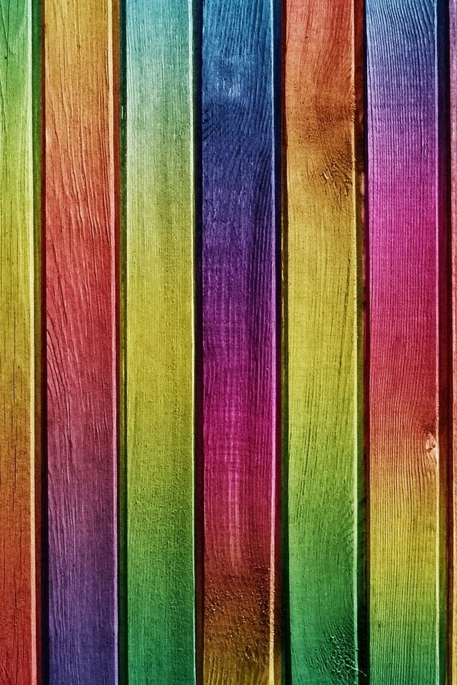 640x960 Colourful Wood Painting - black iPhone 4s Wallpaper