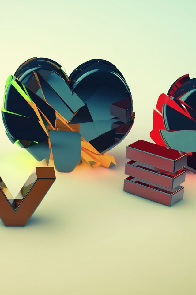 640x960 Love And Heart -  iPhone 4s Wallpaper
