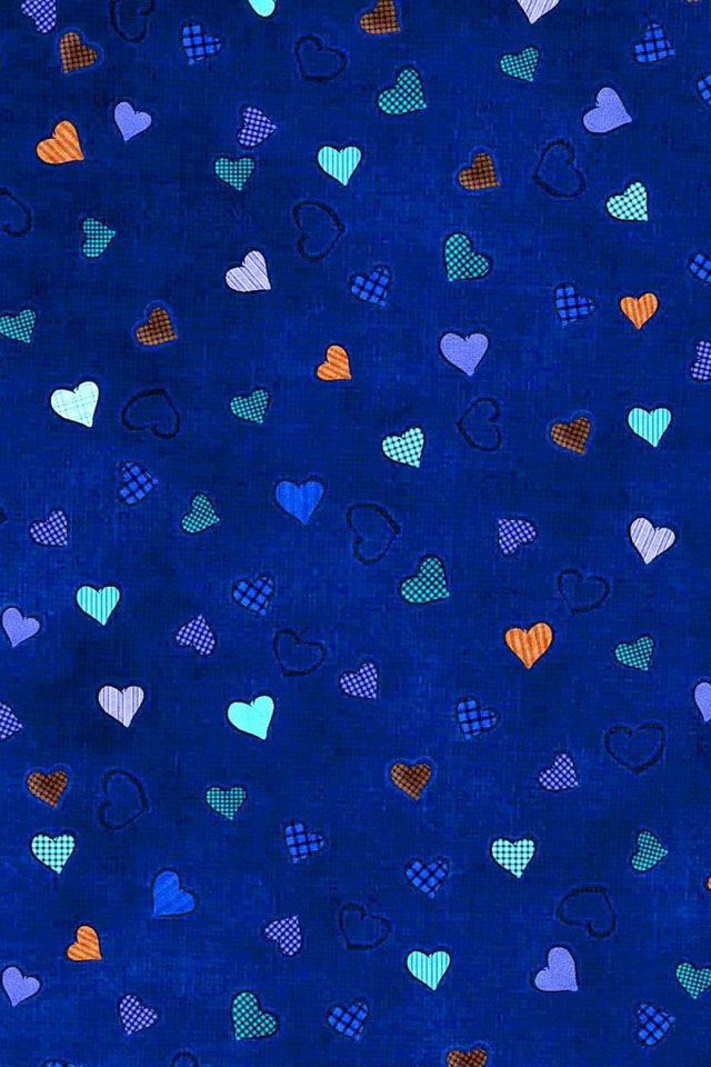 640x960 Hearts Blue - love iPhone 4s Wallpaper