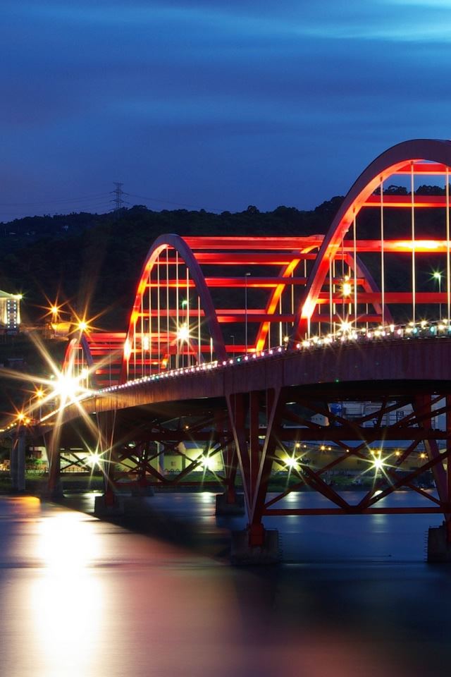 640x960 Guandu Bridge Taiwan - mountain iPhone 4s Wallpaper