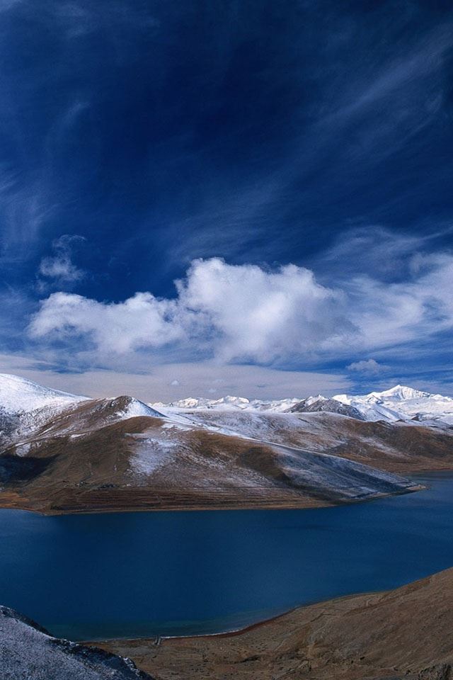 640x960 Beautiful Lake - snow iPhone 4s Wallpaper