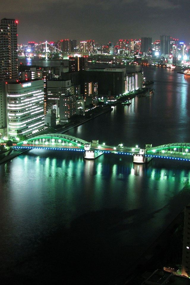640x960 Tokyo Panorama - bridge iPhone 4s Wallpaper