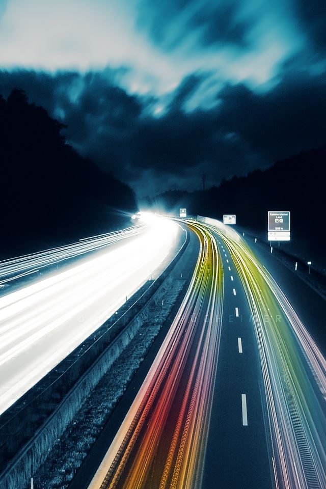 640x960 Rainbow Highway - orange iPhone 4s Wallpaper