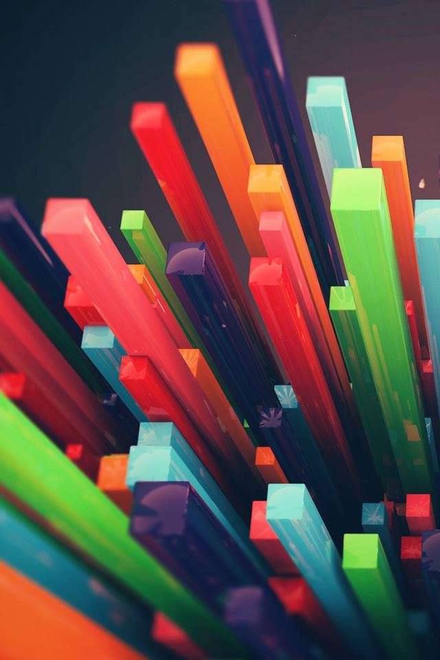 640x960 3D Bars - colorful iPhone 4s Wallpaper