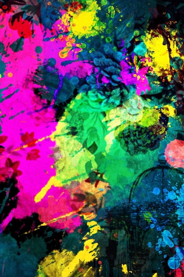 640x960 Colorful Paint Splatter - colorful iPhone 4s Wallpaper