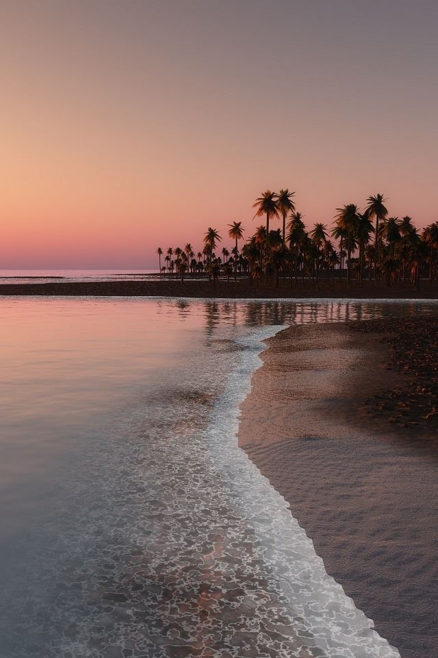 640x960 Evening coastline - evening iPhone 4s Wallpaper