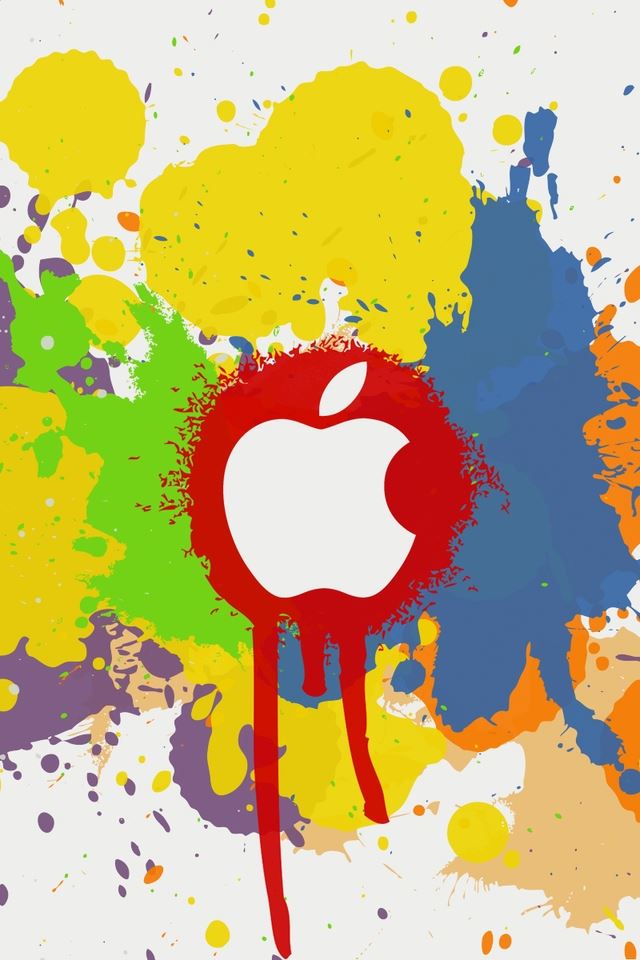 Apple Color Splash Effect iPhone 4s Wallpapers Free Download