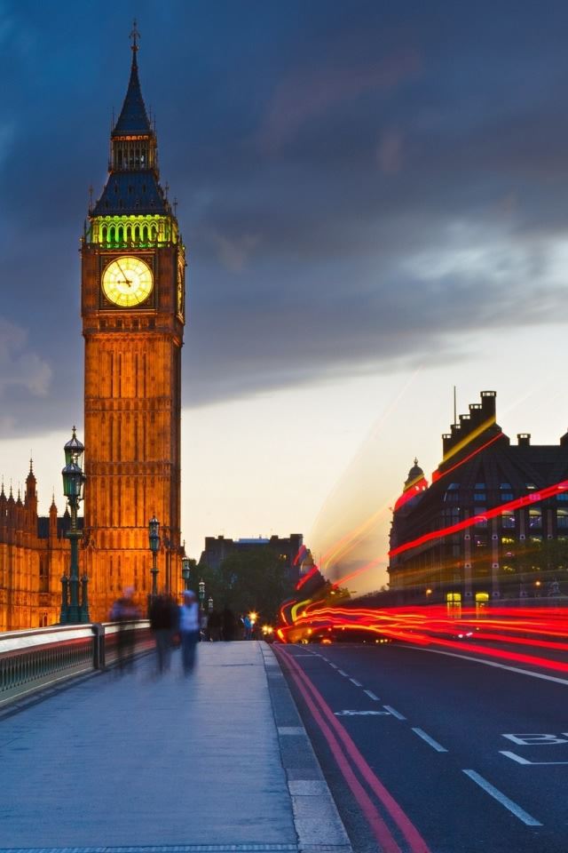 640x960 Big Ben Uk London City Street - clock iPhone 4s Wallpaper
