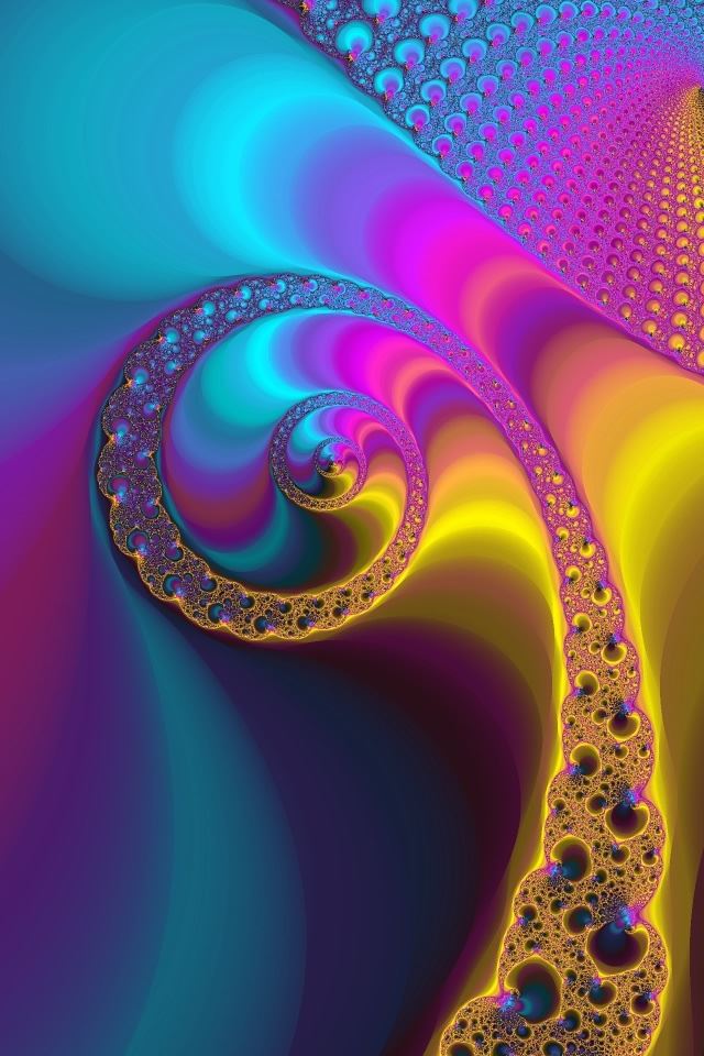 640x960 Peacock Fractal - circle iPhone 4s Wallpaper