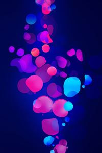 Blue pink shapes wallpaper